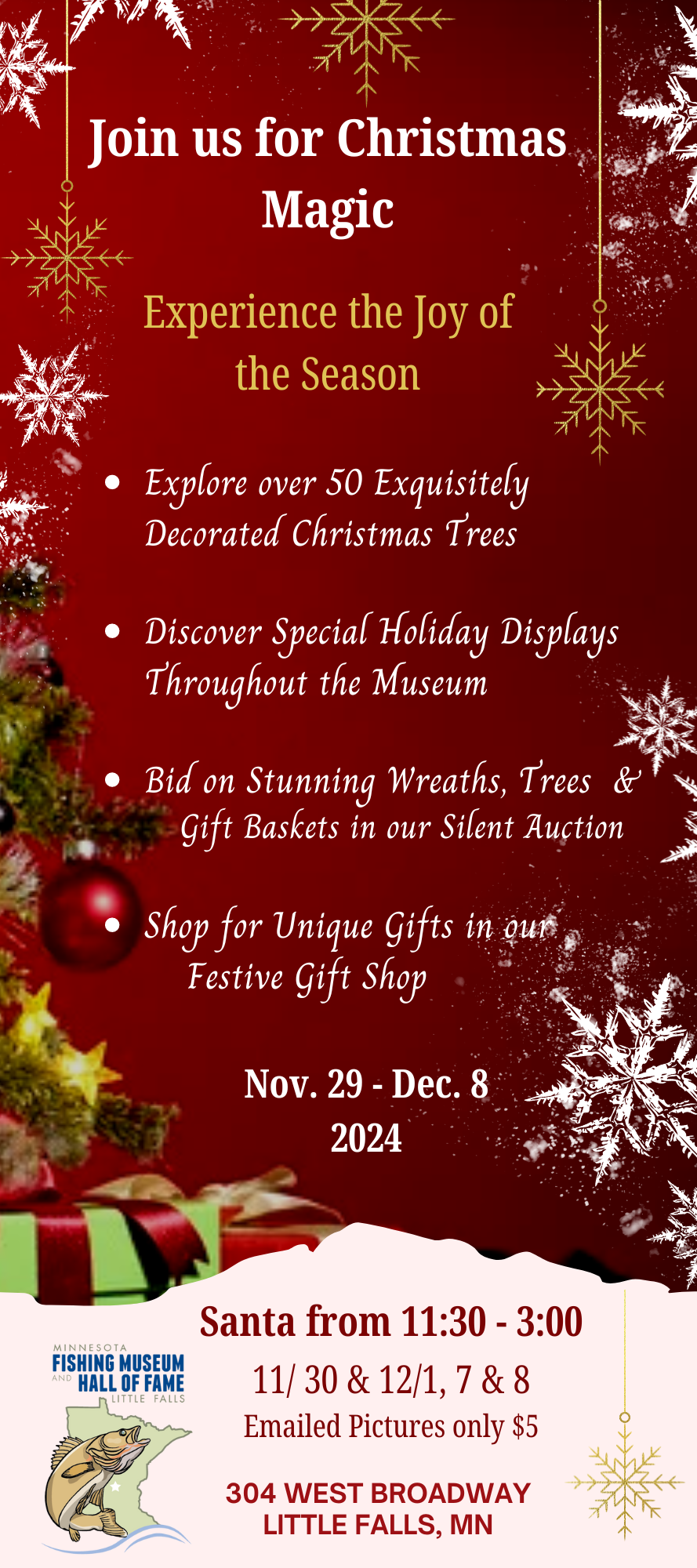 2024 Christmas Tree Lane Only Rack Card Fishing Hall of Fame of Minnesota